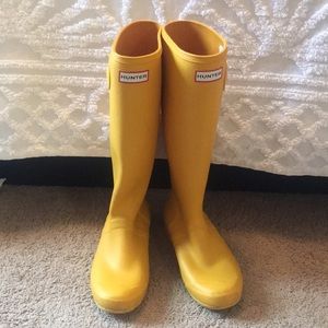 Tall original yellow Hunter Rain Boots